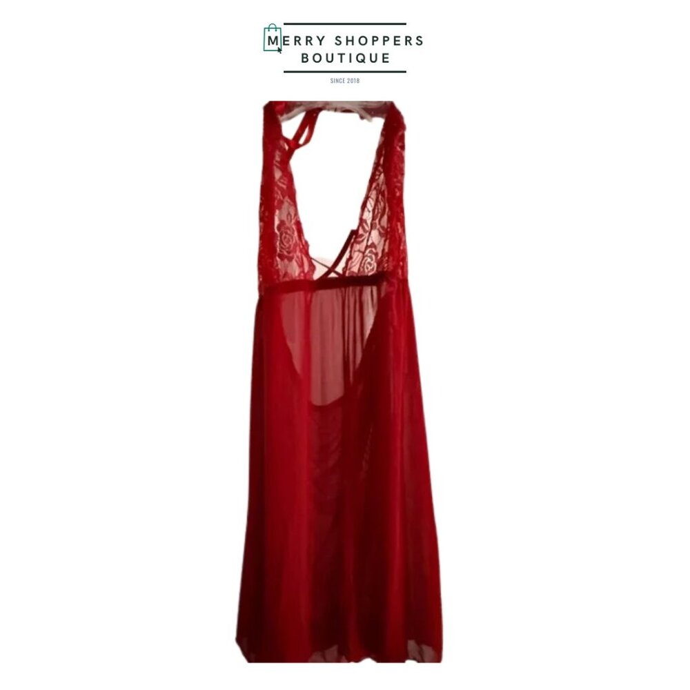 Chic Red Lace Chemise